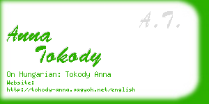 anna tokody business card